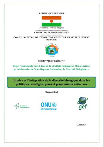 Etude sur l’intégration de la diversité biologique dans les  politiques, stratégies, plans et programmes nationaux