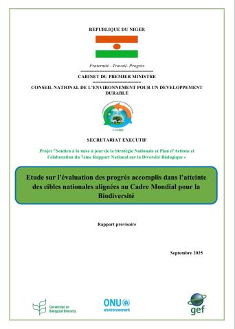 Etude sur l’évaluation des progrès accomplis dans l’atteinte des cibles nationales alignées au Cadre Mondial pour la Biodiversité